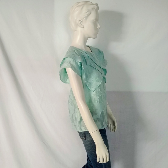 Wren Bib Front Embroidered Silk Top - Picture 3 of 8